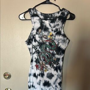 Fashion Nova Tie-Dye Dragon Tank Top
